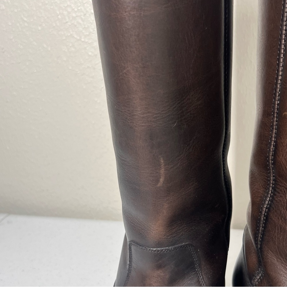 Brown Leather Knee-High Boots - Picture 9 of 12